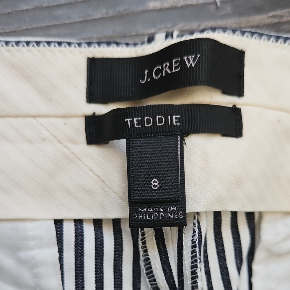 J. Crew Navy and White Striped Teddie Ankle Pants - Picture 5 of 10